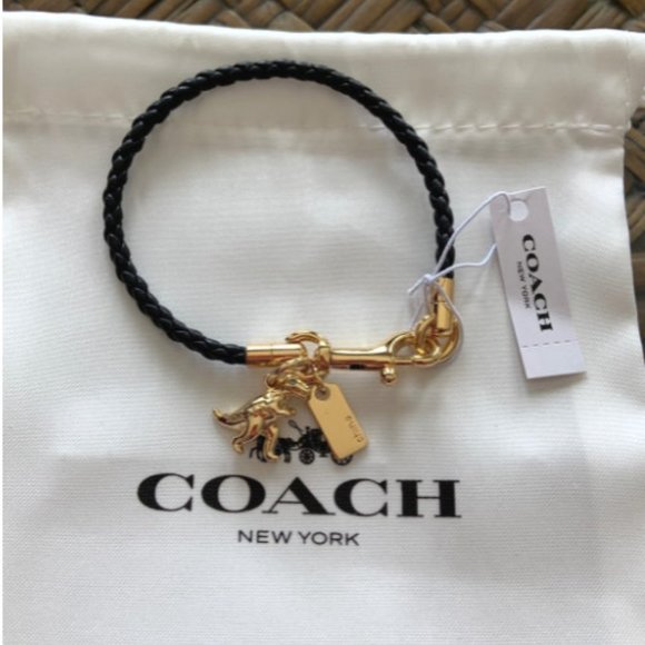 Coach 🦕 Rexy Dinosaur 🦕 Charm Leather Braided Bracelet - Picture 6 of 6